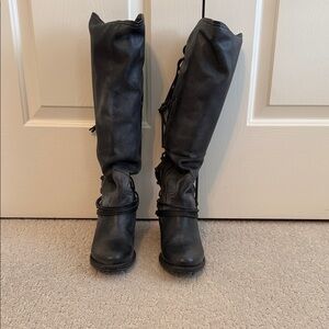 Freebird Coal Black Knee-High Boots